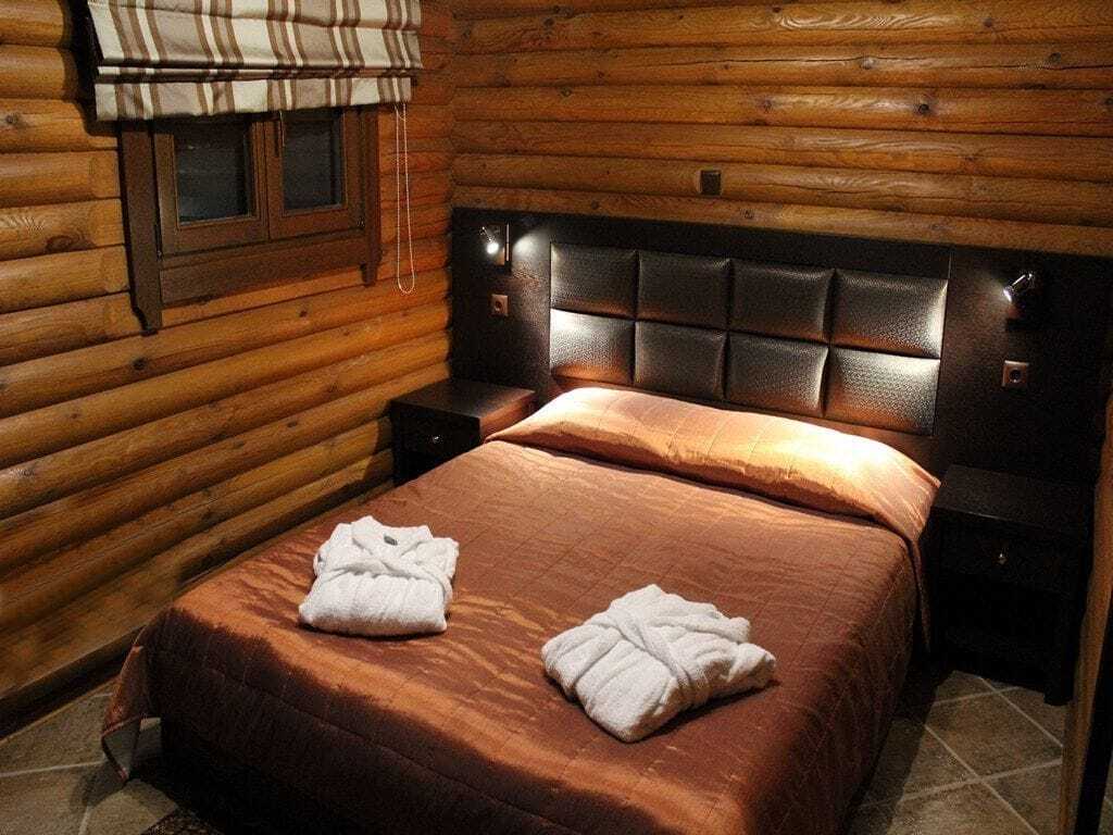 Natura Chalets Mega Chorio Buitenkant foto